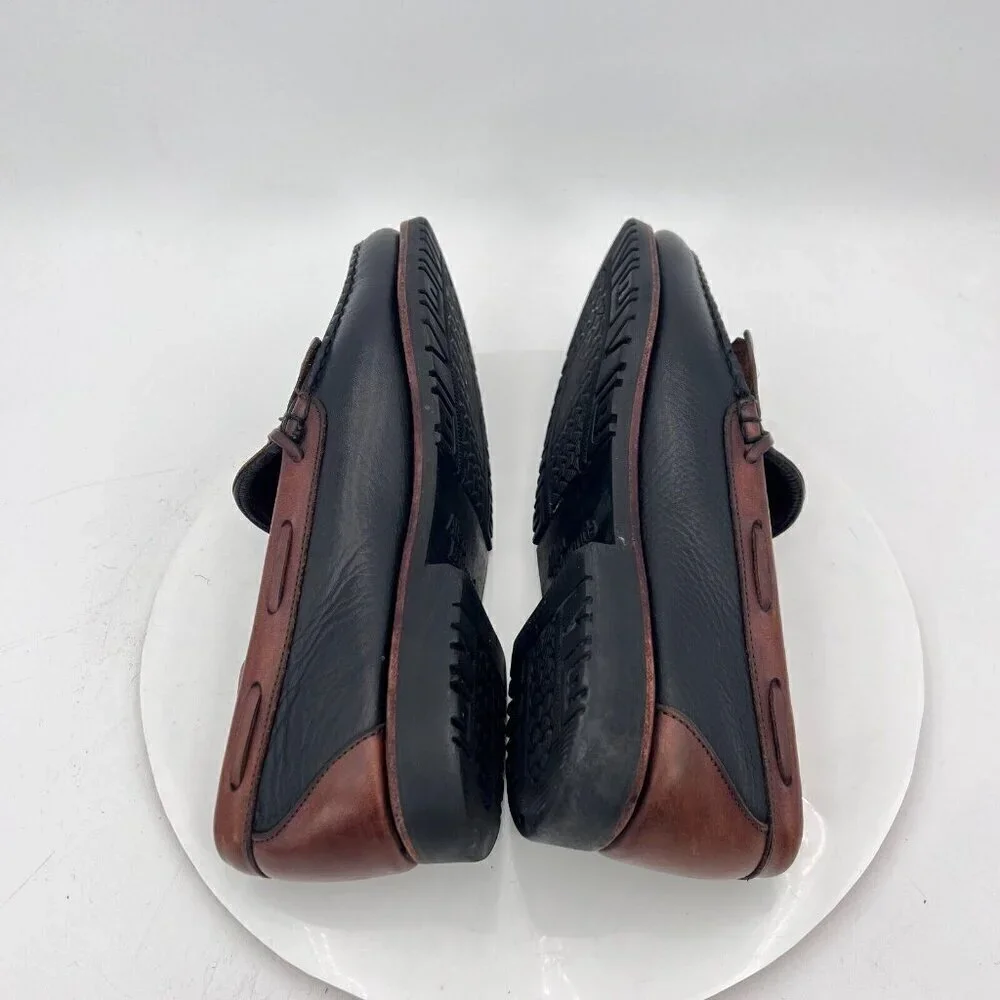 Allen Edmonds Nashua Men Size 9.5D Black Brown Leather Tassel Loafer Dress Shoes
